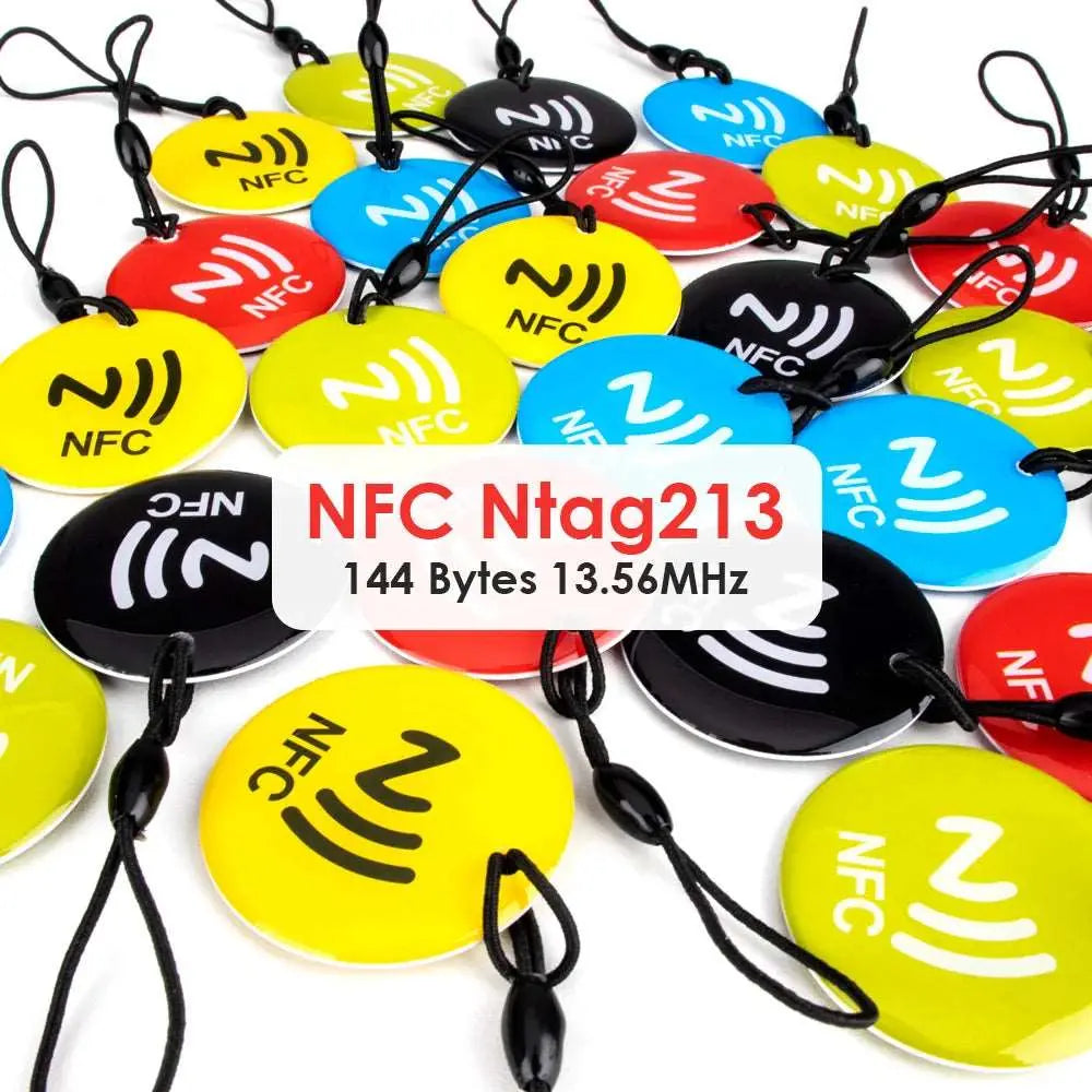3pcs/5pcs Waterproof NFC Tags Lable RFID 144 Bytes RFID Token With Rope For All NFC Enabled Phone