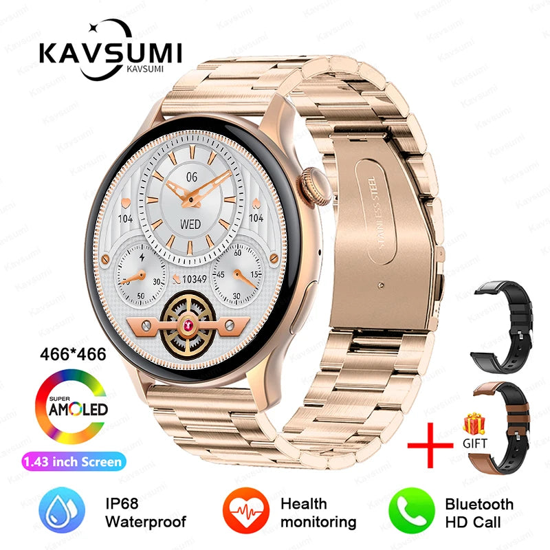 NFC Women's Smartwatch 2024 – 1.43" AMOLED, GPS & Bluetooth Call