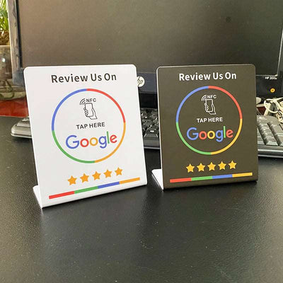 NFC216  888Bytes Google Review Stand NFC Tap Card Business Review  Pedestal Sign