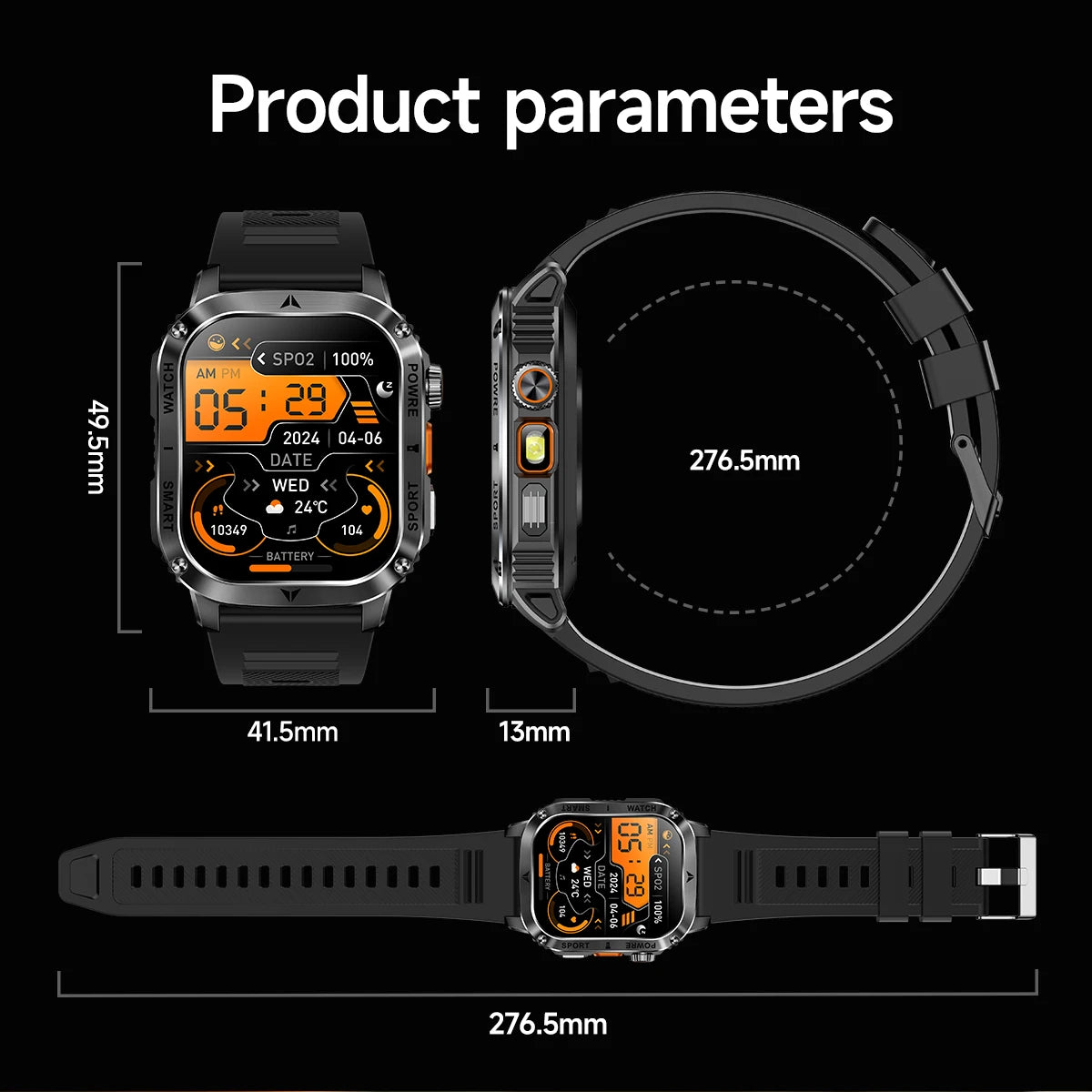 LIGE 2025 Premium Military Smartwatch Men – Outdoor Sports Tracker, Bluetooth Call, Flashlight, IP68 Waterproof, 400 mAh Battery