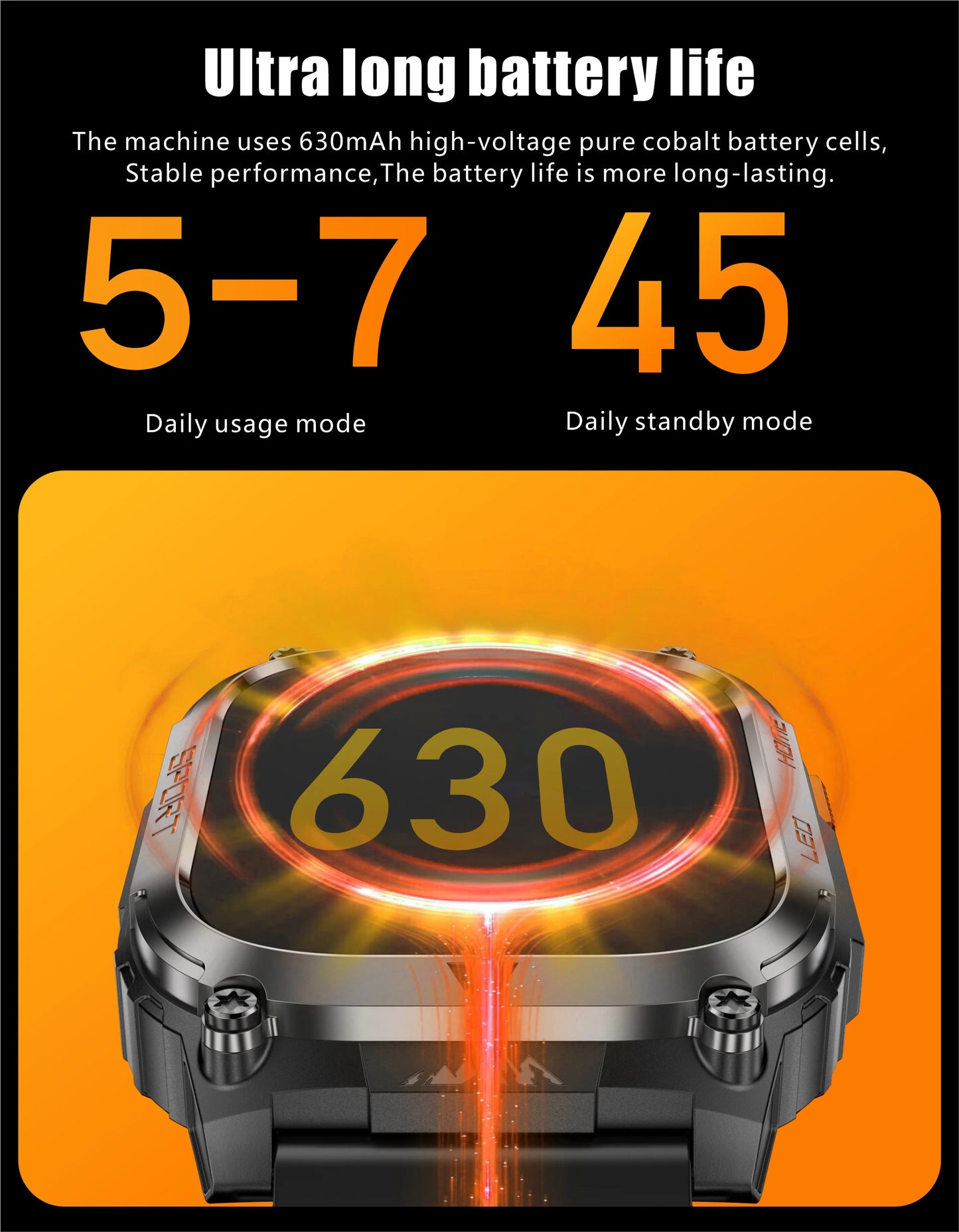 LIGE 2025 Smartwatch Men – 2.01" HD AMOLED, GPS, IP68 Waterproof, Outdoor Sports, LED Flashlight, Bluetooth Calls