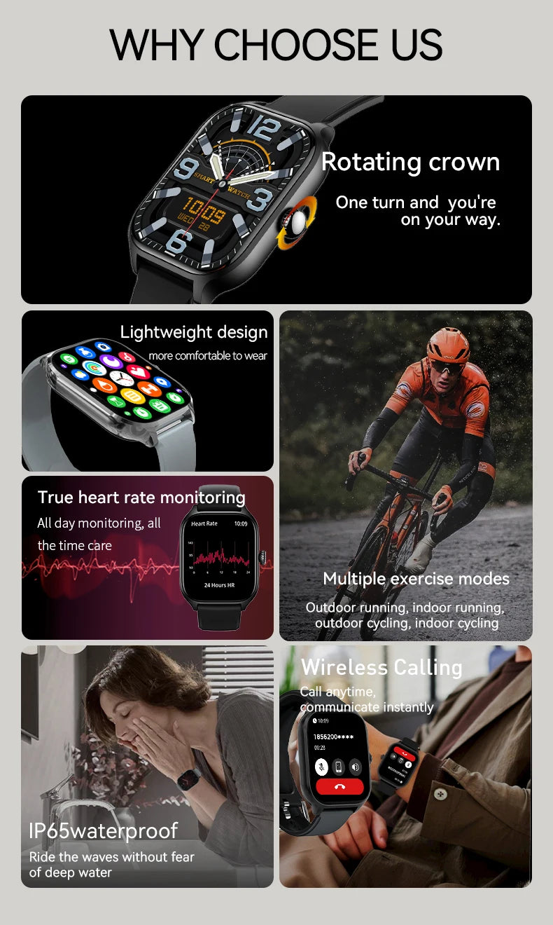 LIGE 2025 Luxus-Smartwatch für Damen – Bluetooth-Anruf, Fitness & Herzfrequenzmesser, 2,01" Ultra-HD Display, 20 Sportmodi | Taggytech