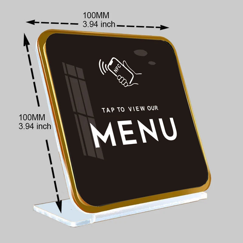 NFC Menu Plate – Acrylic Plate with Ntag213 (100 mm) | Taggytech