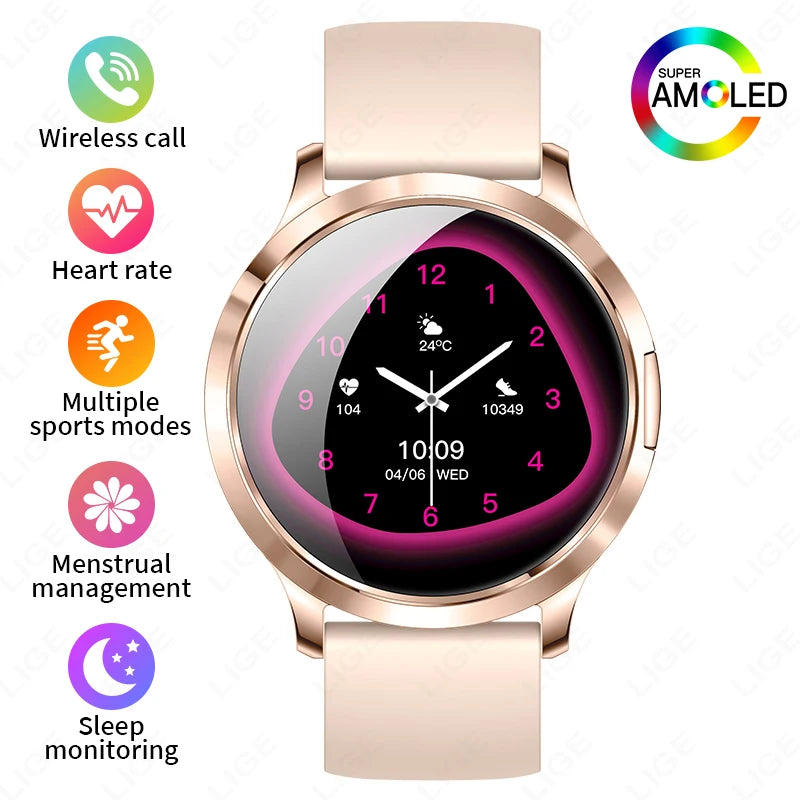 LIGE BWV93 Women's Smartwatch 2025 – Ultra-thin, 1.32" AMOLED HD, Fitness & Health, Bluetooth Call, Luxury Smartwatch
