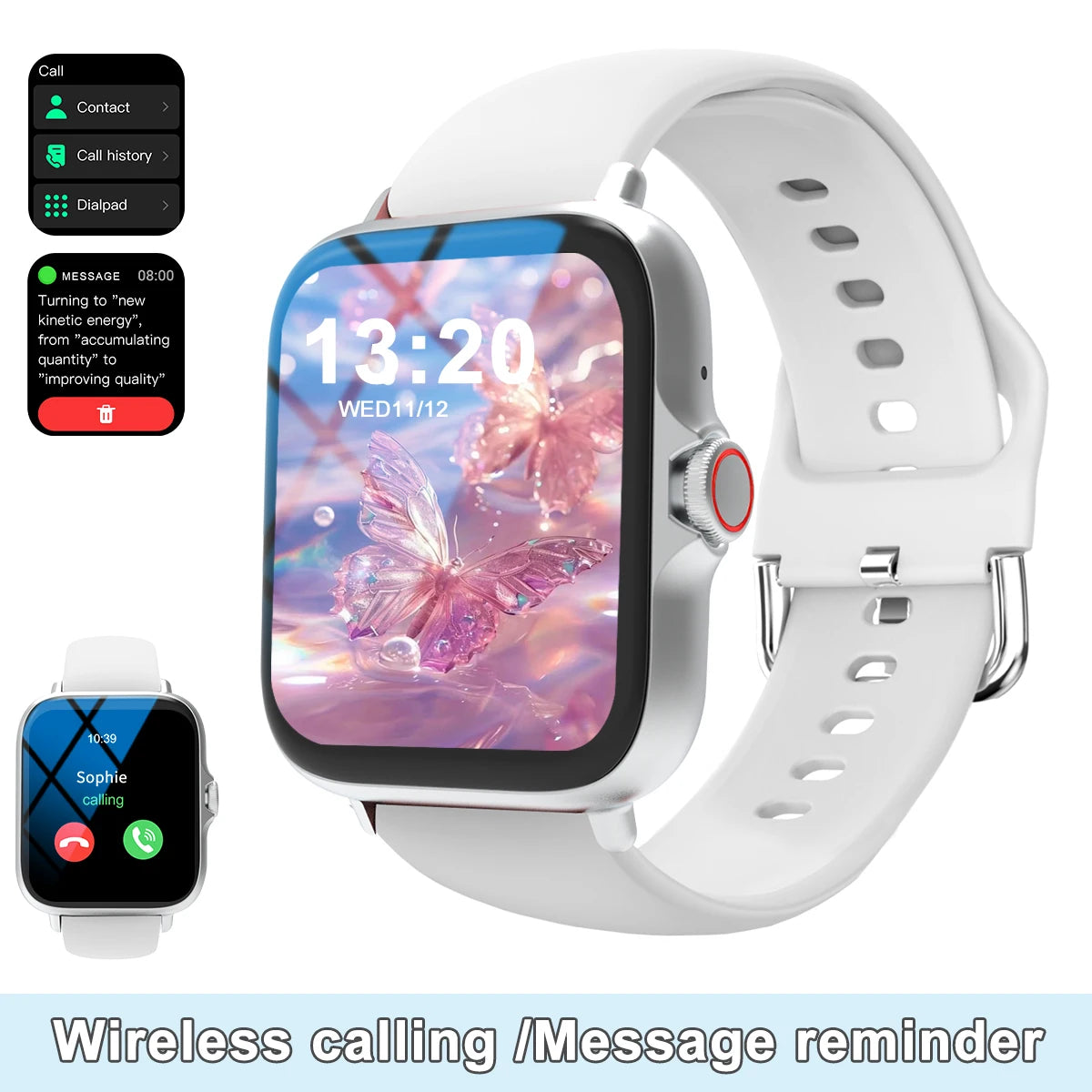LOMAXFR Smartwatch – 1,99" Voll-Touchscreen, Anruf- & Nachrichtenfunktion, Musiksteuerung, kompatibel mit iPhone & Android