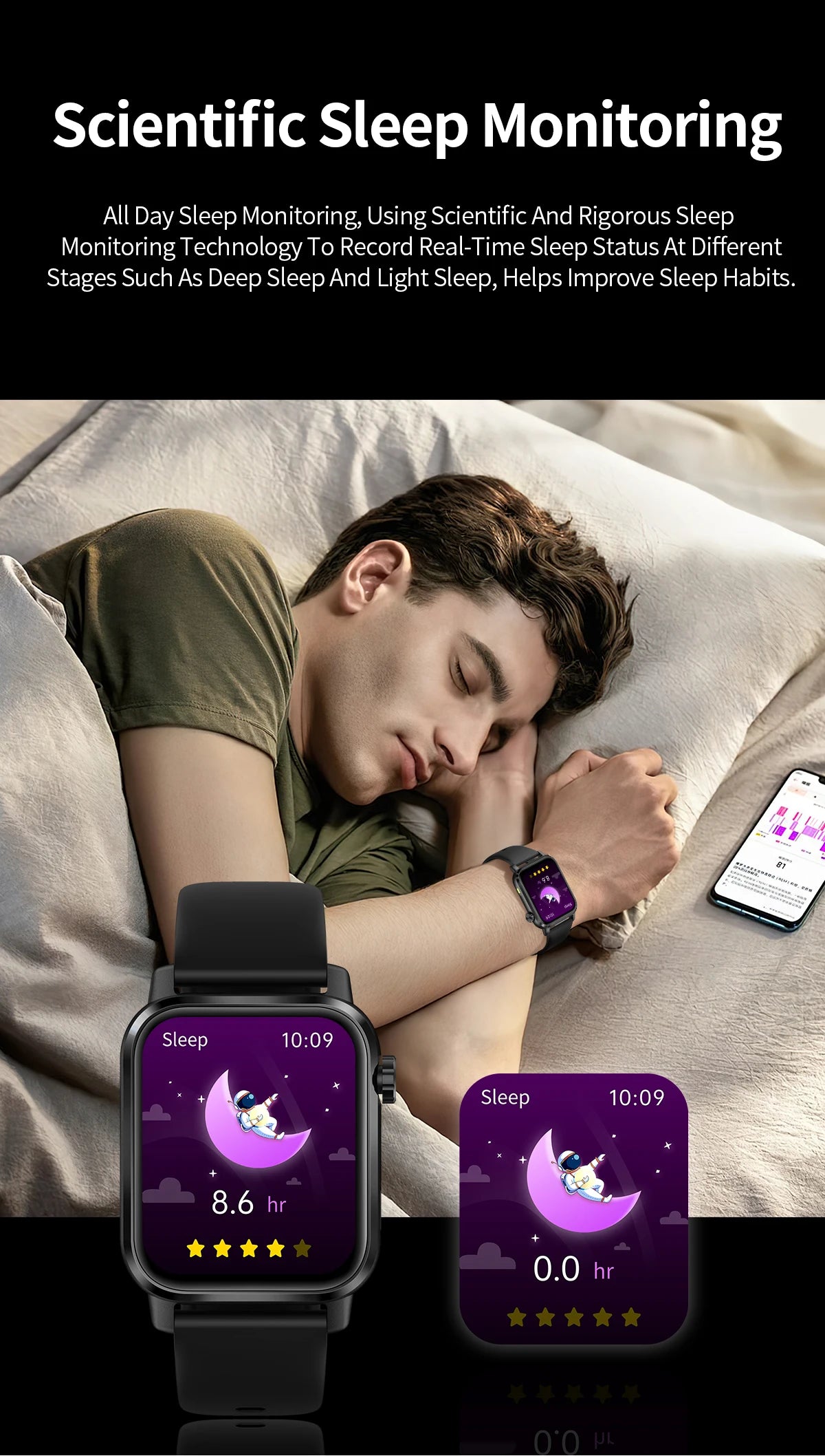 LIGE LED Smartwatch Women – 1.85″ HD Screen, Health Monitor, Fitness Tracker, AI Voice Assistant, Bluetooth Call