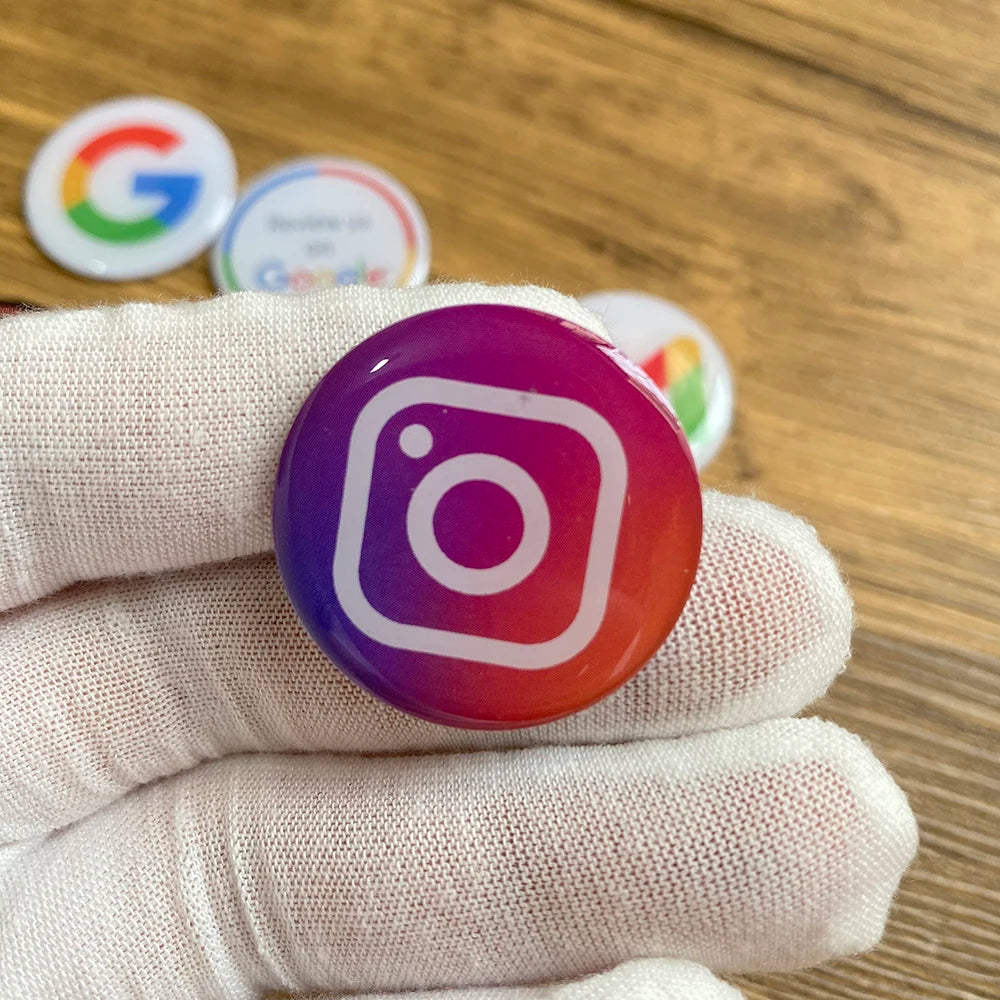 NFC Epoxid Telefonaufkleber 30mm – Google Review & Social Media Boost