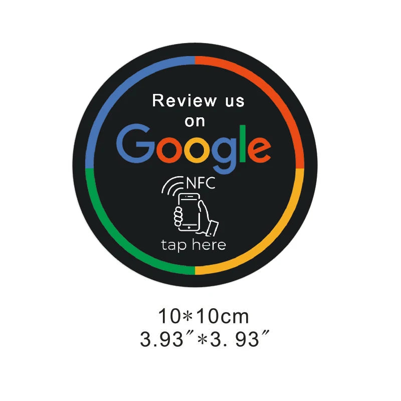 Runder 10 cm NFC Aufkleber – Google, Instagram & Tripadvisor kompatibel