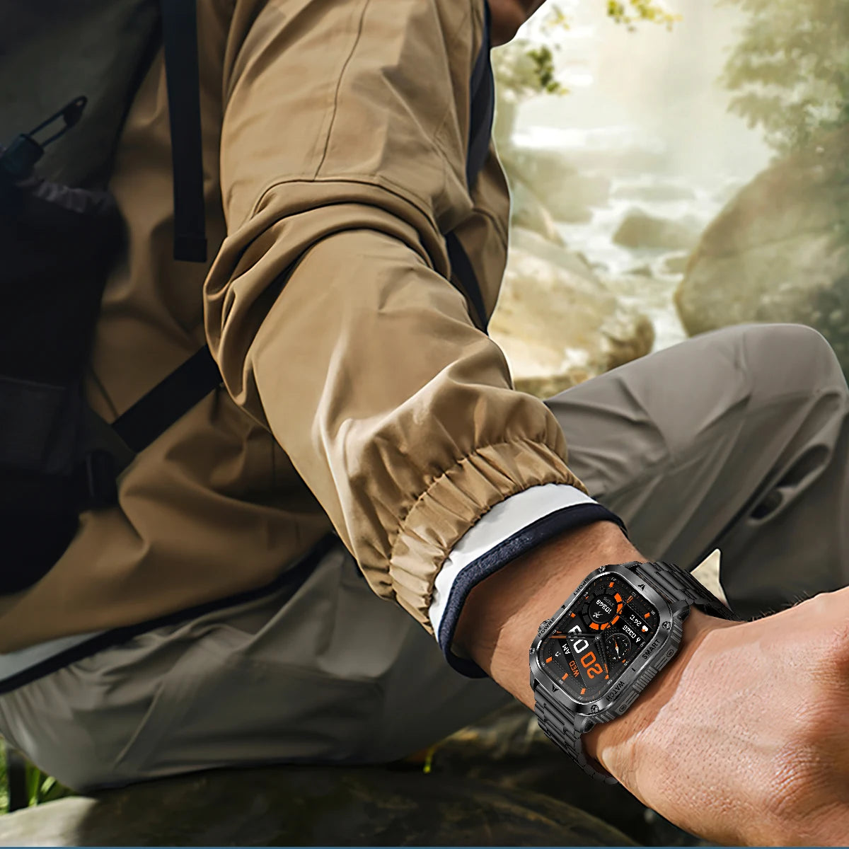 LIGE 2025 Premium Military Smartwatch Men – Outdoor Sports Tracker, Bluetooth Call, Flashlight, IP68 Waterproof, 400 mAh Battery