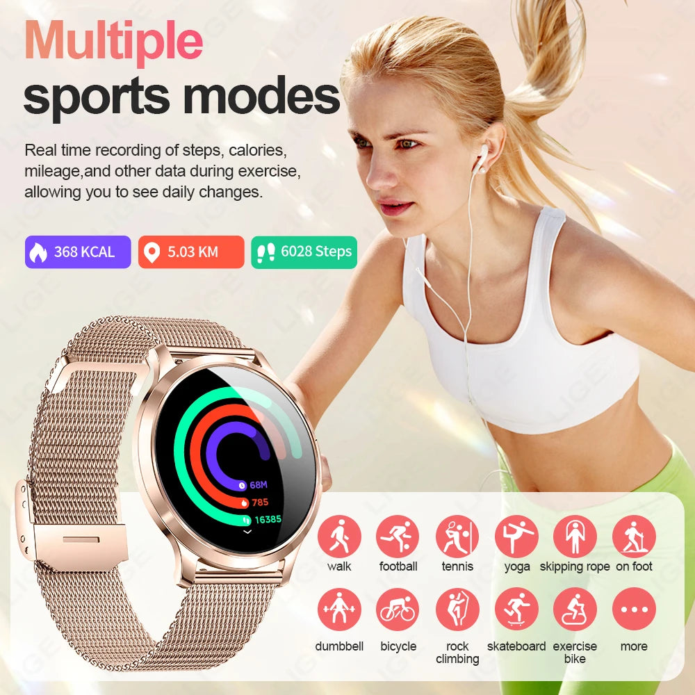LIGE BWV93 Women's Smartwatch 2025 – Ultra-thin, 1.32" AMOLED HD, Fitness & Health, Bluetooth Call, Luxury Smartwatch