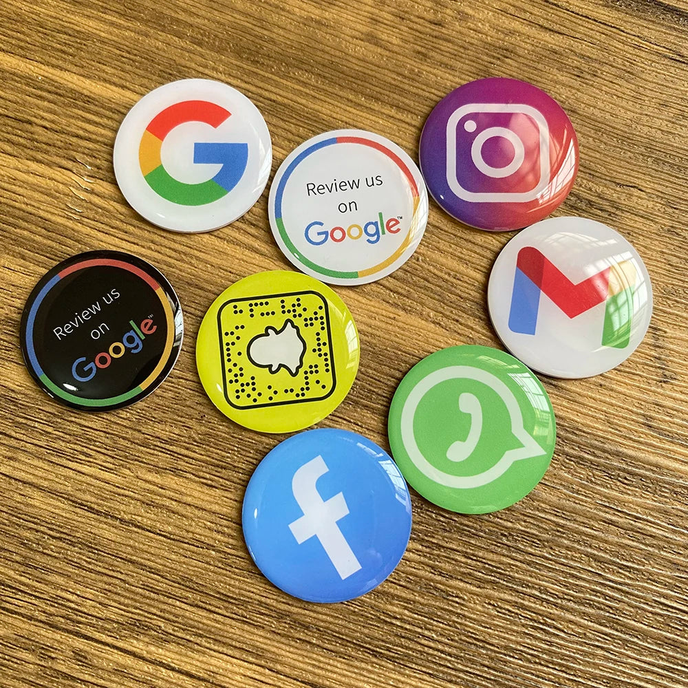NFC Epoxid Telefonaufkleber 30mm – Google Review & Social Media Boost