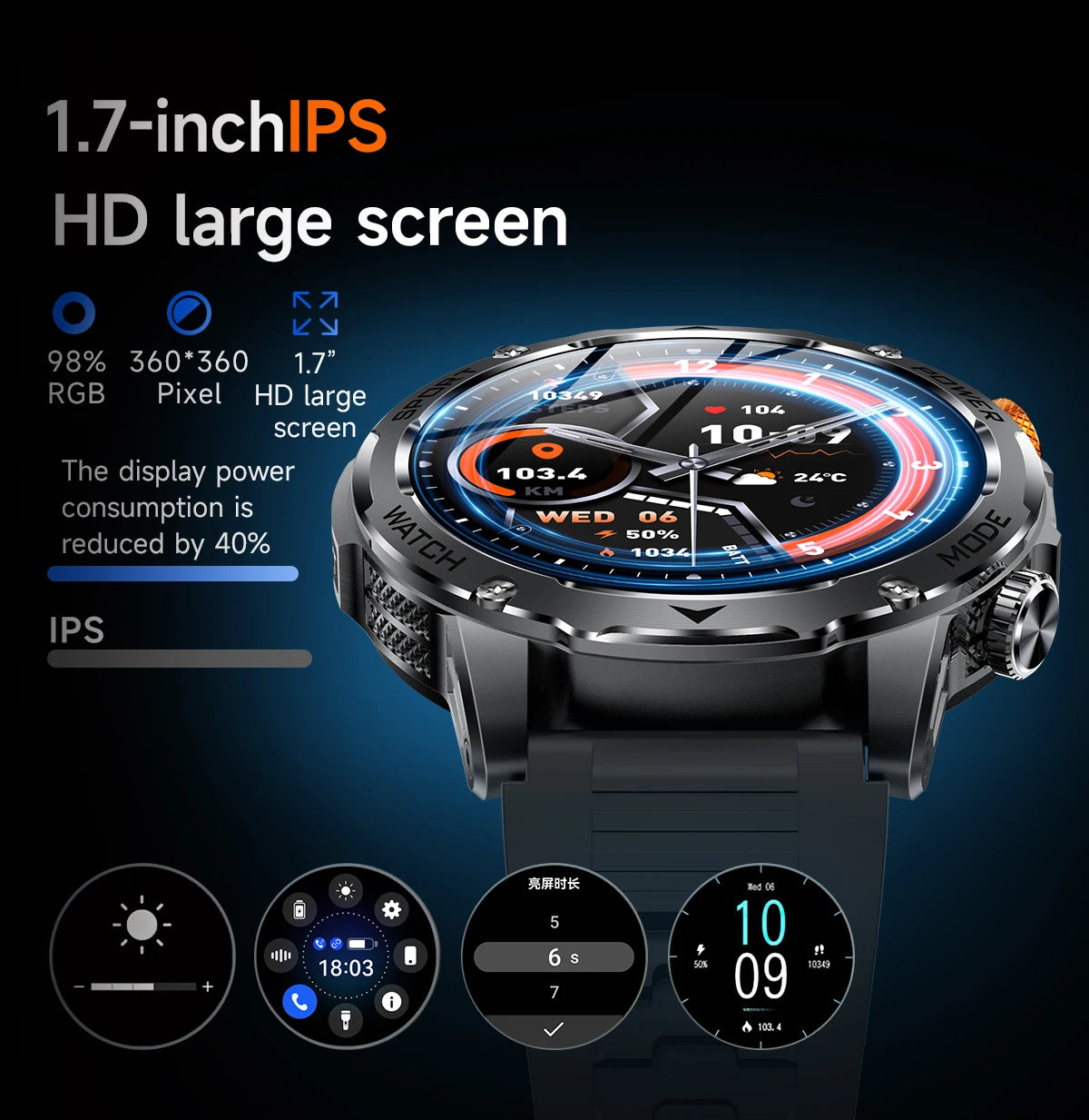 LIGE Smartwatch Men 2025 – 1000 mAh Battery, Outdoor, Bluetooth Call, Sports & Flashlight
