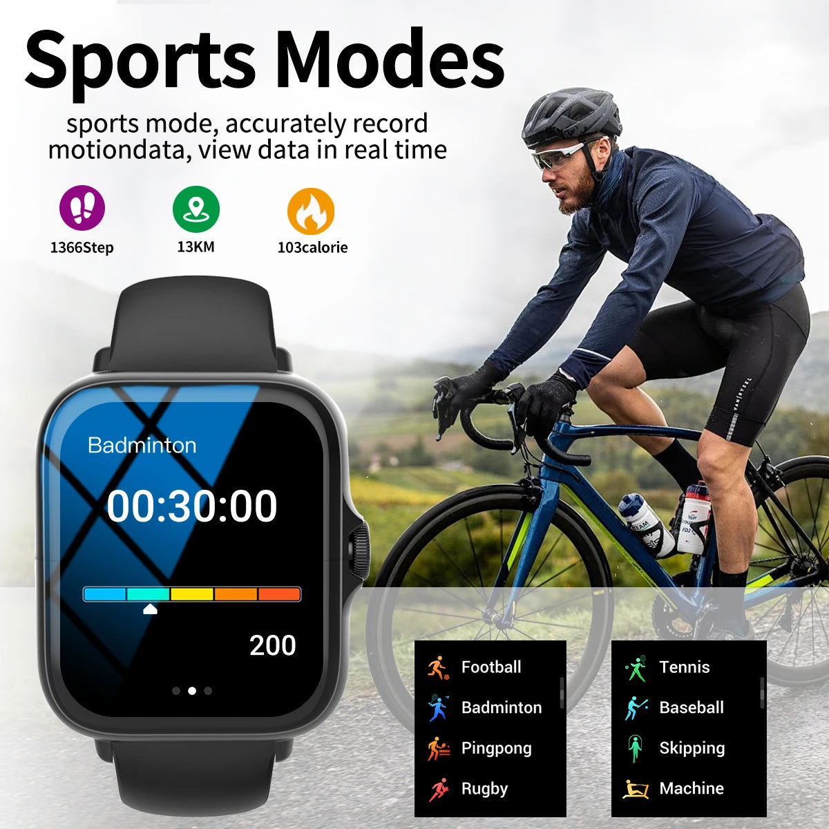 LOMAXFR Smartwatch – 1,99" Voll-Touchscreen, Anruf- & Nachrichtenfunktion, Musiksteuerung, kompatibel mit iPhone & Android