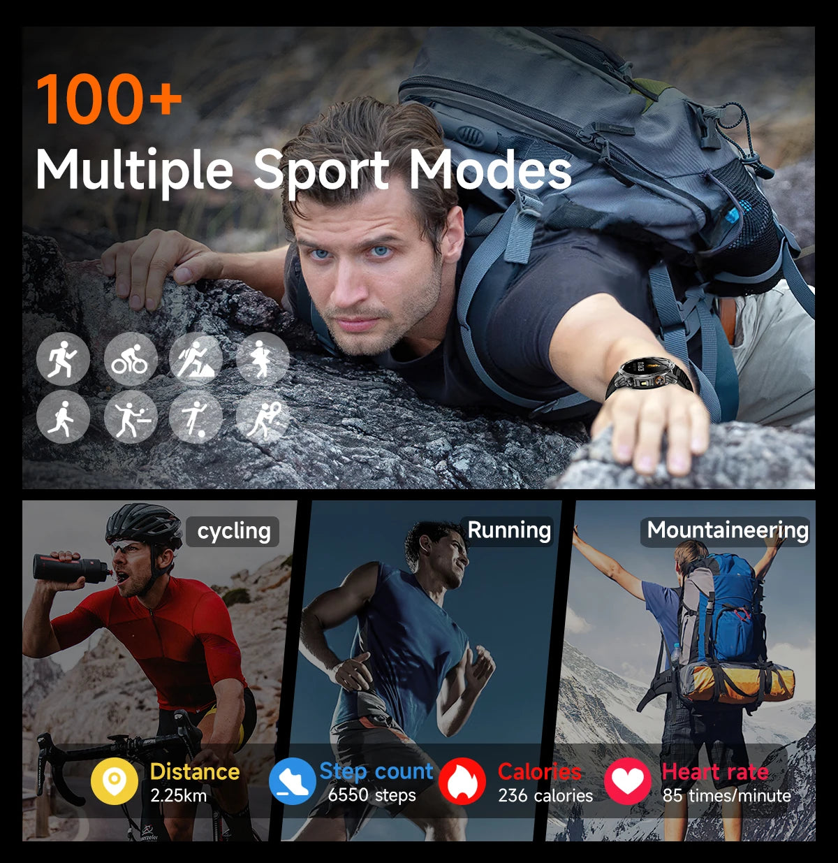 LIGE Smartwatch Men 2025 – 1000 mAh Battery, Outdoor, Bluetooth Call, Sports & Flashlight