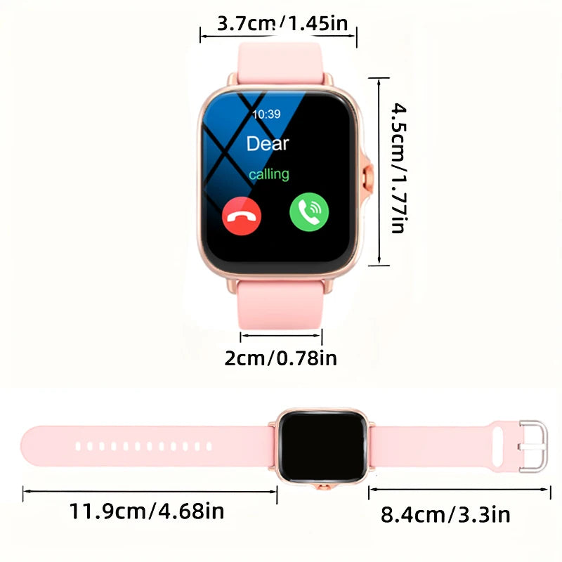 LOMAXFR Smartwatch – 1,99" Voll-Touchscreen, Anruf- & Nachrichtenfunktion, Musiksteuerung, kompatibel mit iPhone & Android