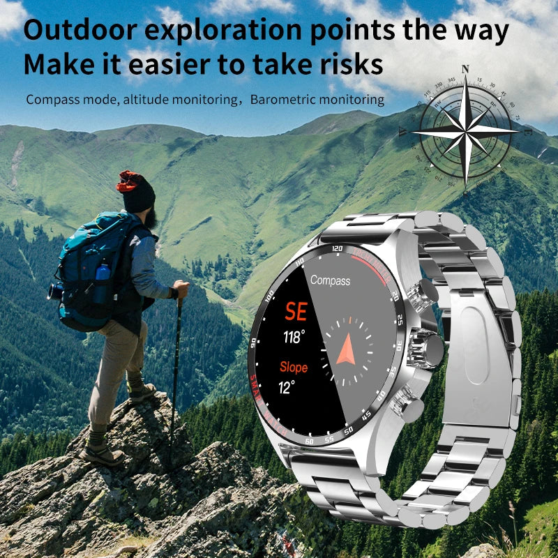 LIGE NFC Smartwatch with GPS, Bluetooth Call & Compass – 1.52" AMOLED, IP68, 50+ sports modes, SOS & Voice Assistant