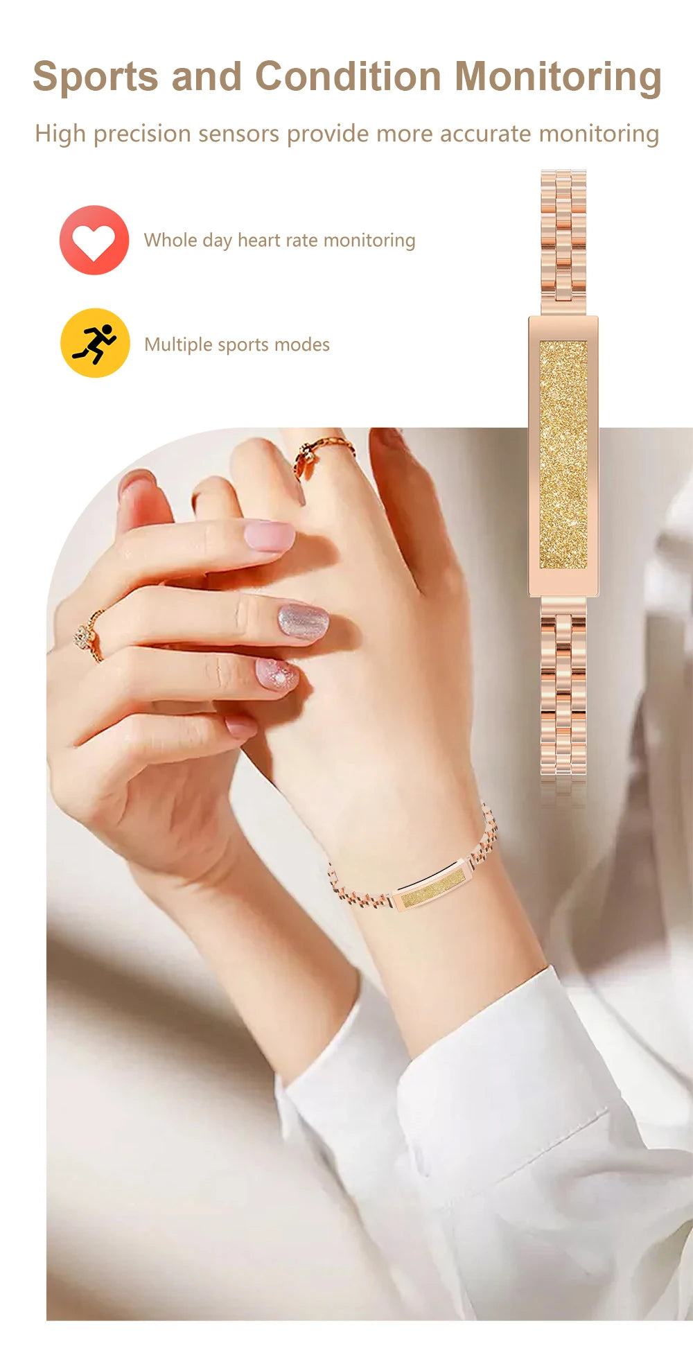 LIGE BWS2 Damen Fitness Tracker 2025 – Ohne Bildschirm, Herzfrequenz, SpO₂ & Schlaftracking | Taggytech