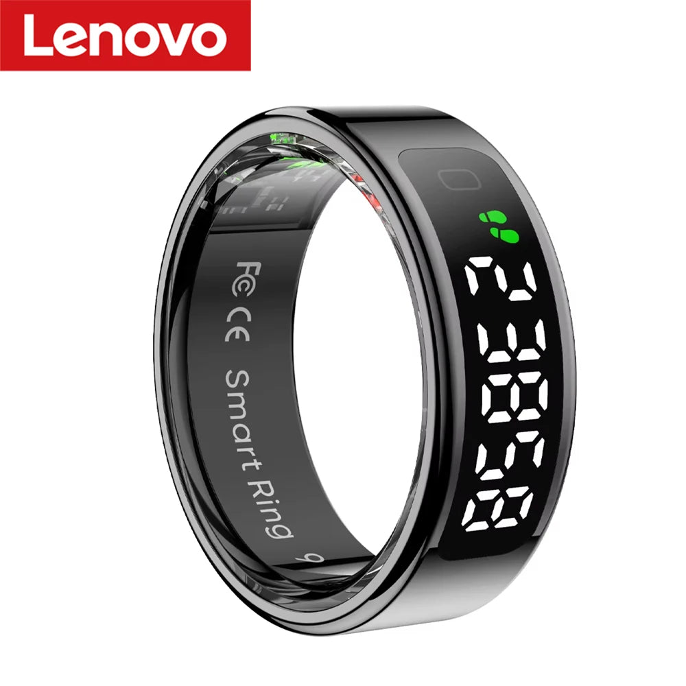 Lenovo R12 Smart Ring – Touchscreen, health tracking & wireless charging | Heart rate, O₂, sleep monitor | 5ATM water resistance