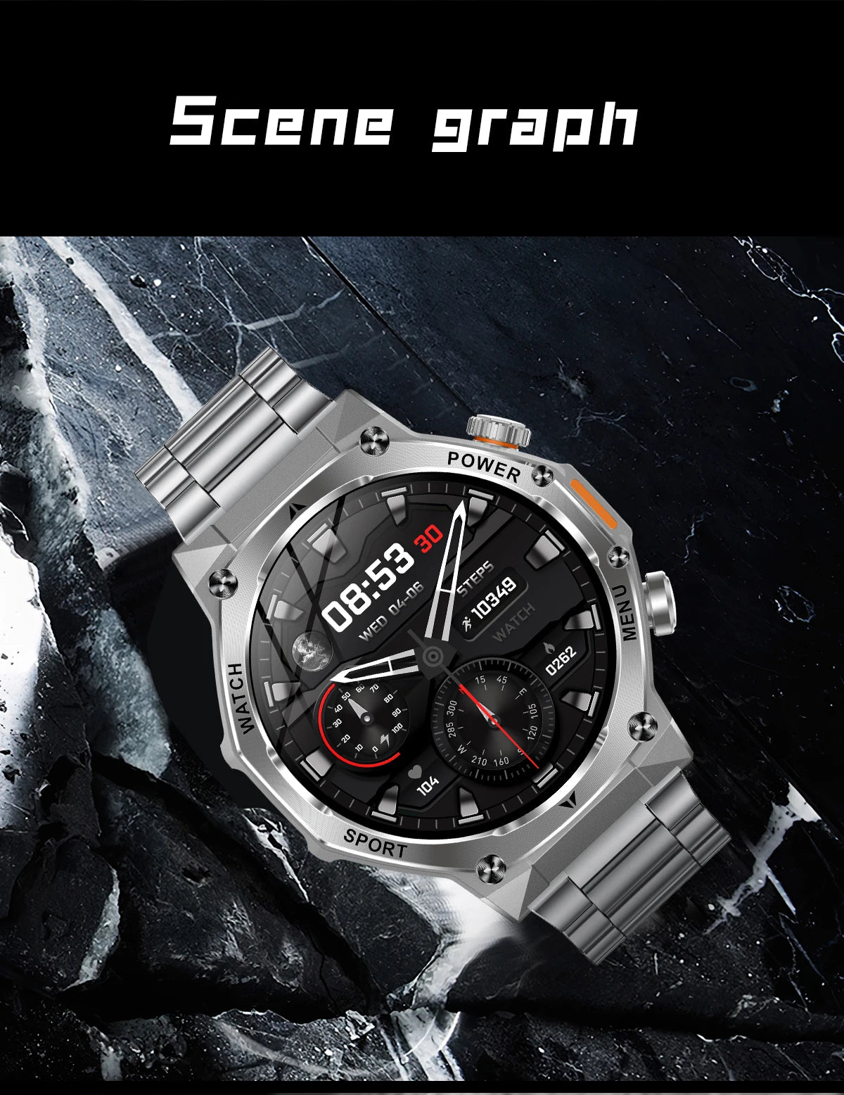 LIGE Smartwatch Herren 2025 – Militär Outdoor, 1,8" HD AMOLED, 800 mAh Batterie, Herzfrequenz & Bluetooth-Anruf, Sport-Smartwatch für Android & iOS