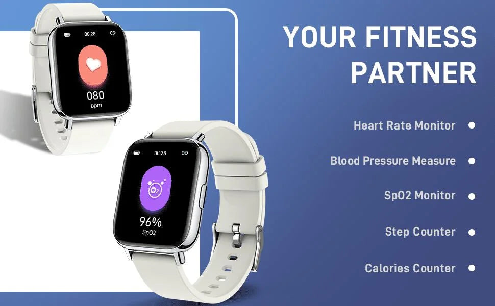 Jxrev Smartwatch 1,69" Touchscreen – Fitness- & Aktivitätstracker für Damen & Herren, Herzfrequenz & Schlafmonitor