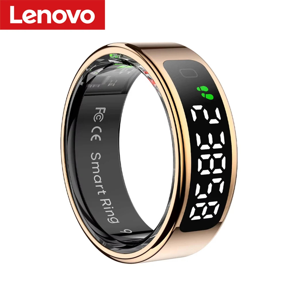 Lenovo R12 Smart Ring – Touchscreen, health tracking & wireless charging | Heart rate, O₂, sleep monitor | 5ATM water resistance