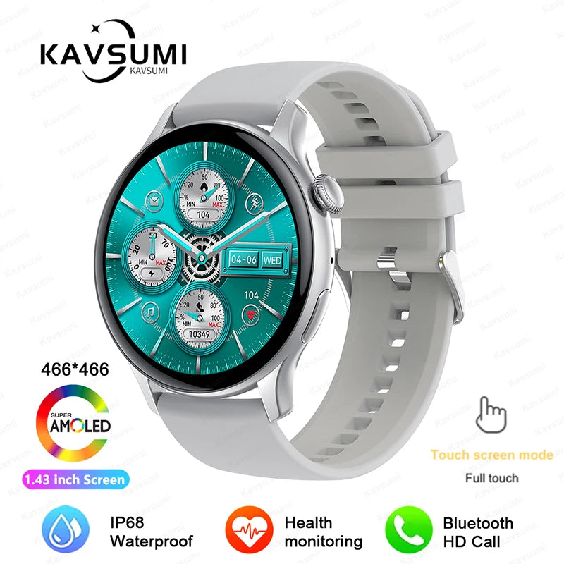 NFC Women's Smartwatch 2024 – 1.43" AMOLED, GPS & Bluetooth Call