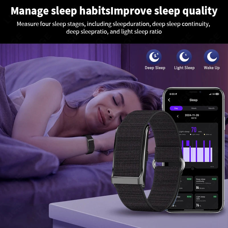 LIGE 2025 Smartwatch Männer & Frauen – Bildschirmloses Fitness-Armband, 1ATM Wasserdicht, Herzfrequenz & Gesundheits-Tracker | Taggytech