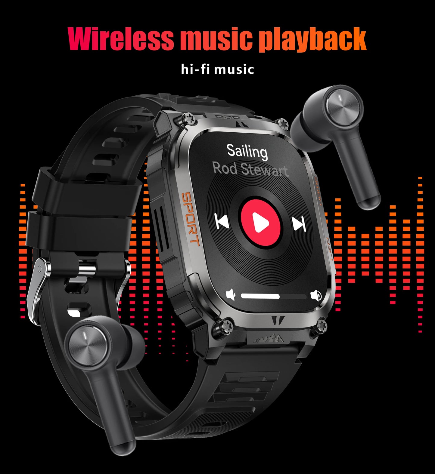 LIGE 2025 Smartwatch Men – 2.01" HD AMOLED, GPS, IP68 Waterproof, Outdoor Sports, LED Flashlight, Bluetooth Calls