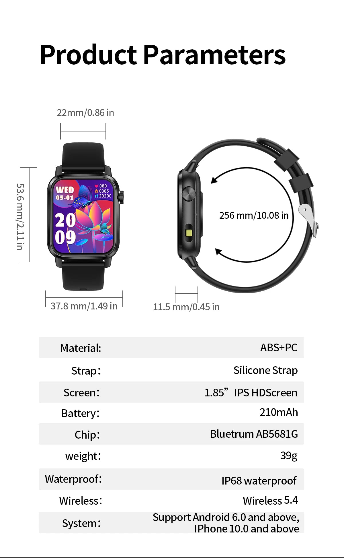 LIGE LED Smartwatch Women – 1.85″ HD Screen, Health Monitor, Fitness Tracker, AI Voice Assistant, Bluetooth Call