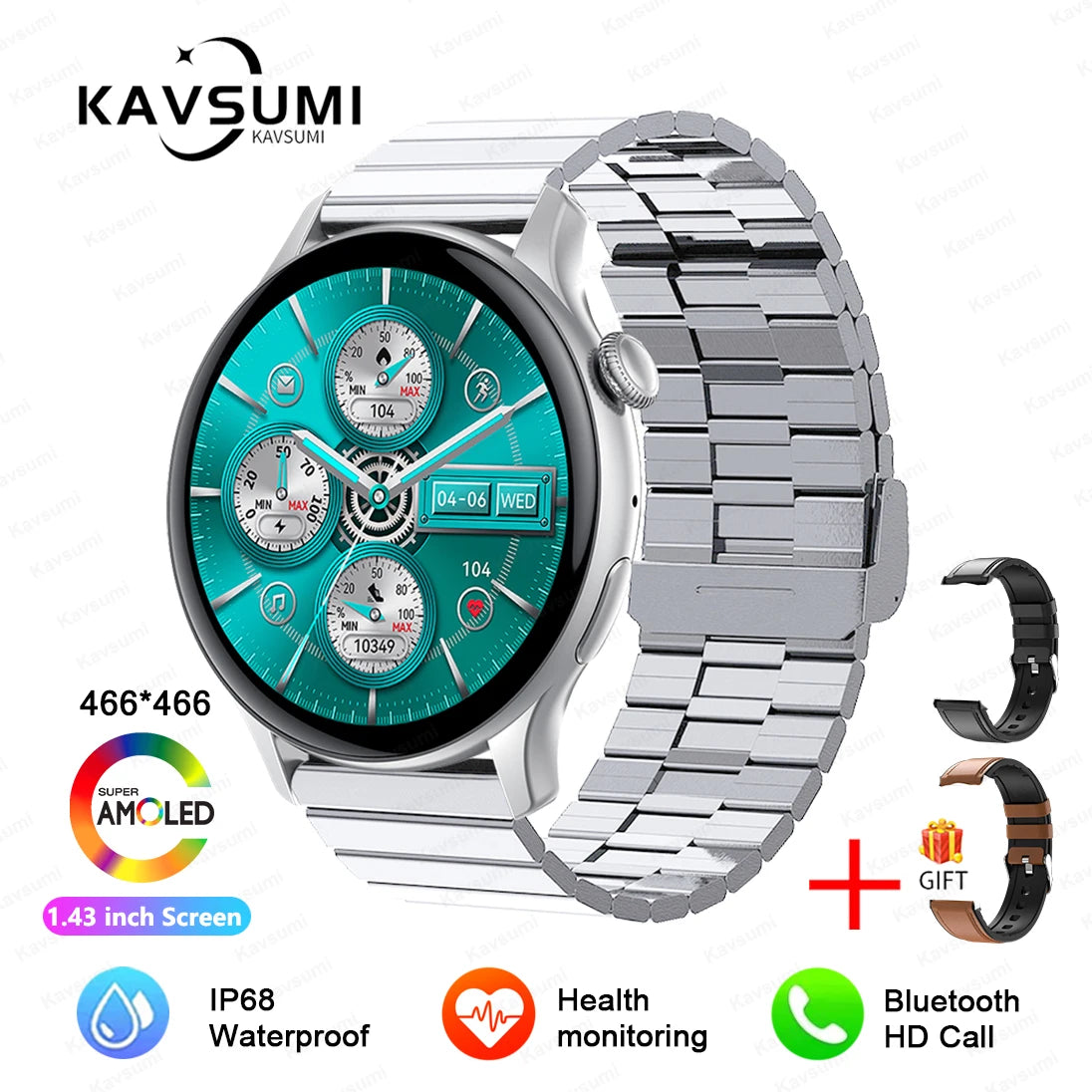 NFC Women's Smartwatch 2024 – 1.43" AMOLED, Bluetooth Call & Fitness Tracking