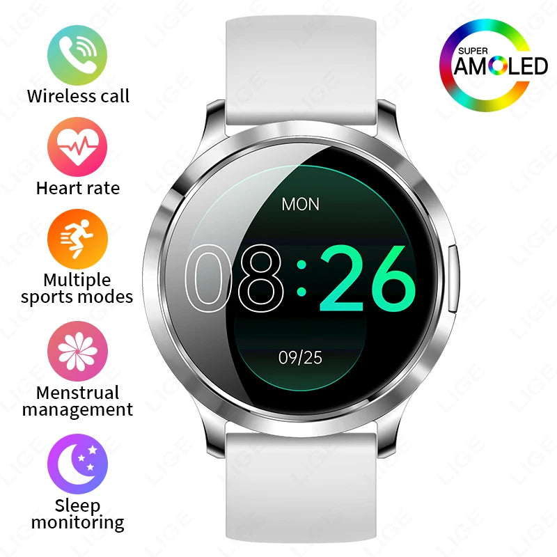 LIGE BWV93 Women's Smartwatch 2025 – Ultra-thin, 1.32" AMOLED HD, Fitness & Health, Bluetooth Call, Luxury Smartwatch