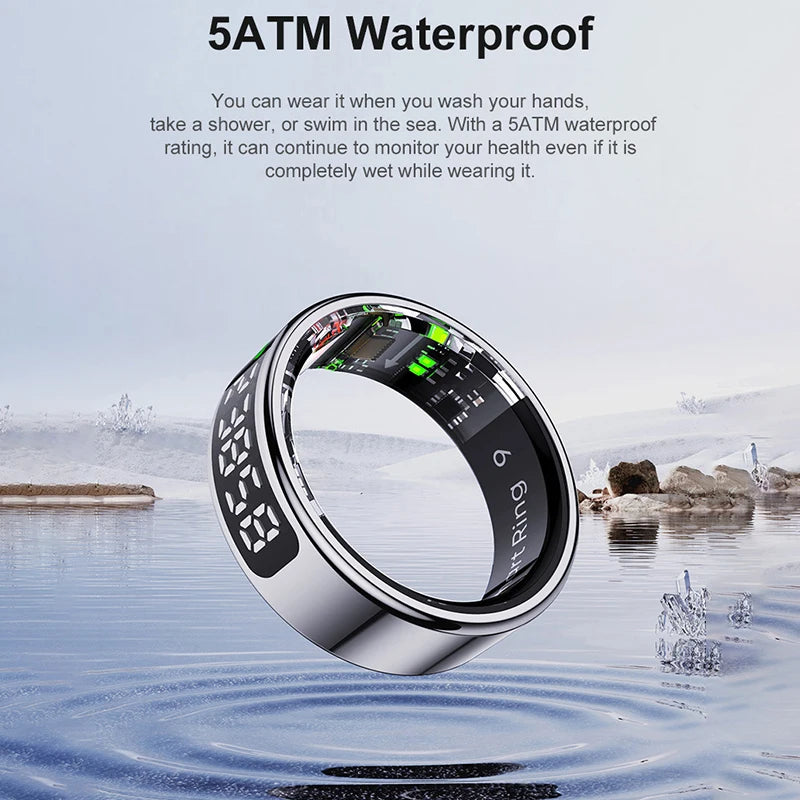 Lenovo R12 Smart Ring – Touchscreen, health tracking & wireless charging | Heart rate, O₂, sleep monitor | 5ATM water resistance