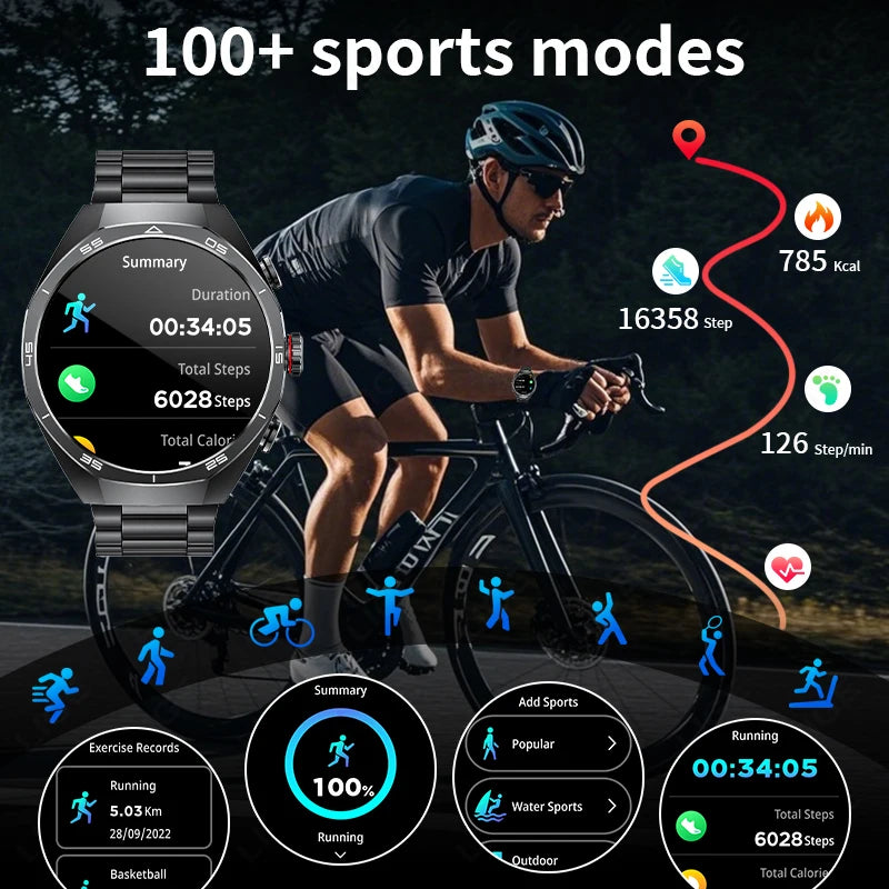 2025 LIGE 2-in-1 Smartwatch Men – NFC, Built-in TWS Earphones, 1.53-inch HD AMOLED, Bluetooth Call, Fitness & Sports Smartwatch