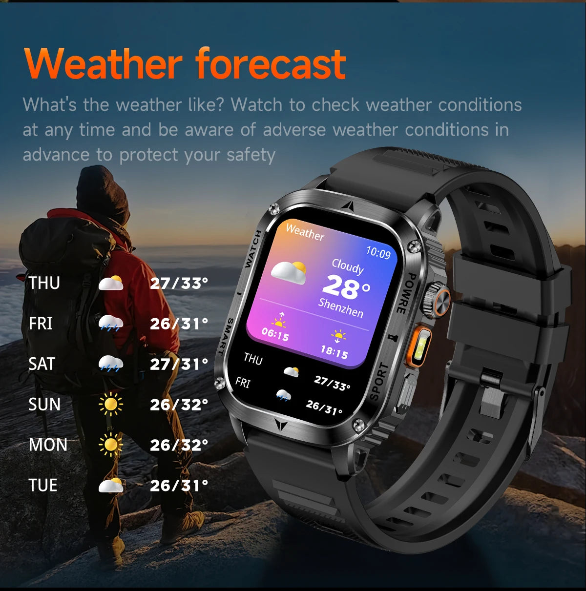 LIGE 2025 Premium Military Smartwatch Men – Outdoor Sports Tracker, Bluetooth Call, Flashlight, IP68 Waterproof, 400 mAh Battery