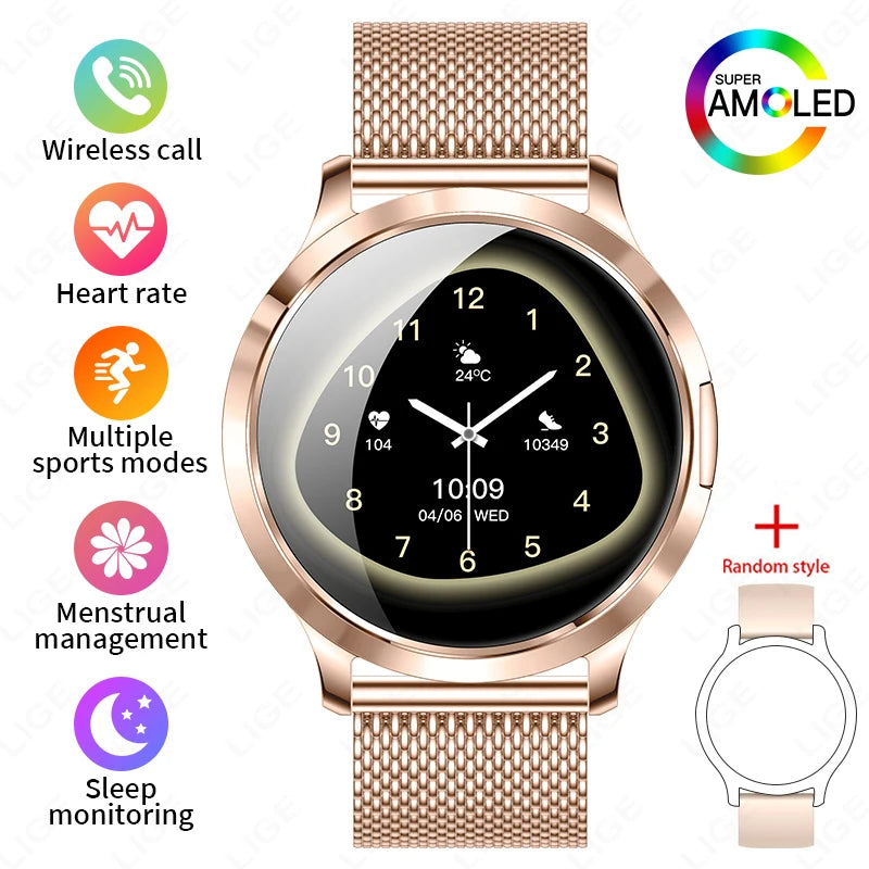 LIGE BWV93 Women's Smartwatch 2025 – Ultra-thin, 1.32" AMOLED HD, Fitness & Health, Bluetooth Call, Luxury Smartwatch