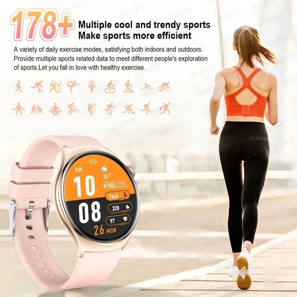 NFC Women's Smartwatch 2024 – 1.43" AMOLED, GPS & Bluetooth Call