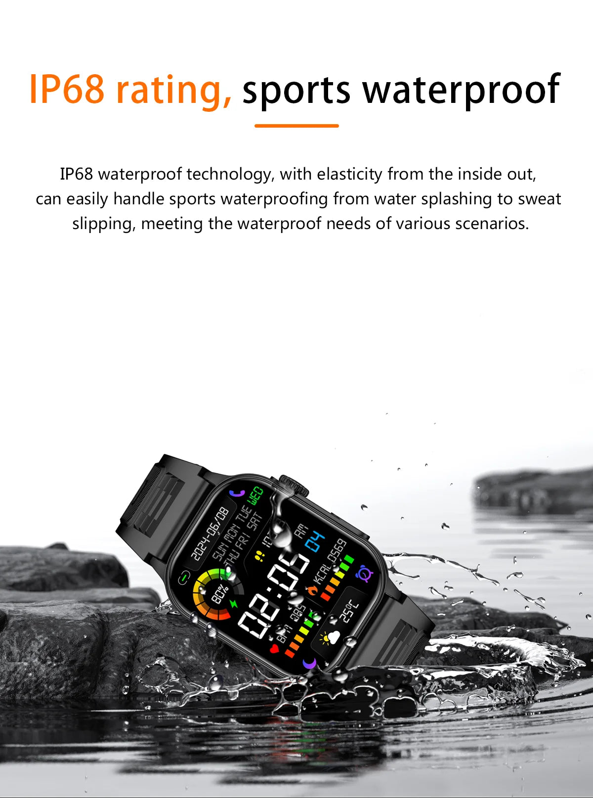LIGE 2025 Smartwatch Men & Women – 2.01" HD TFT, Fitness & Health Monitor, LED Flashlight, Bluetooth Call, Sports Smartwatch