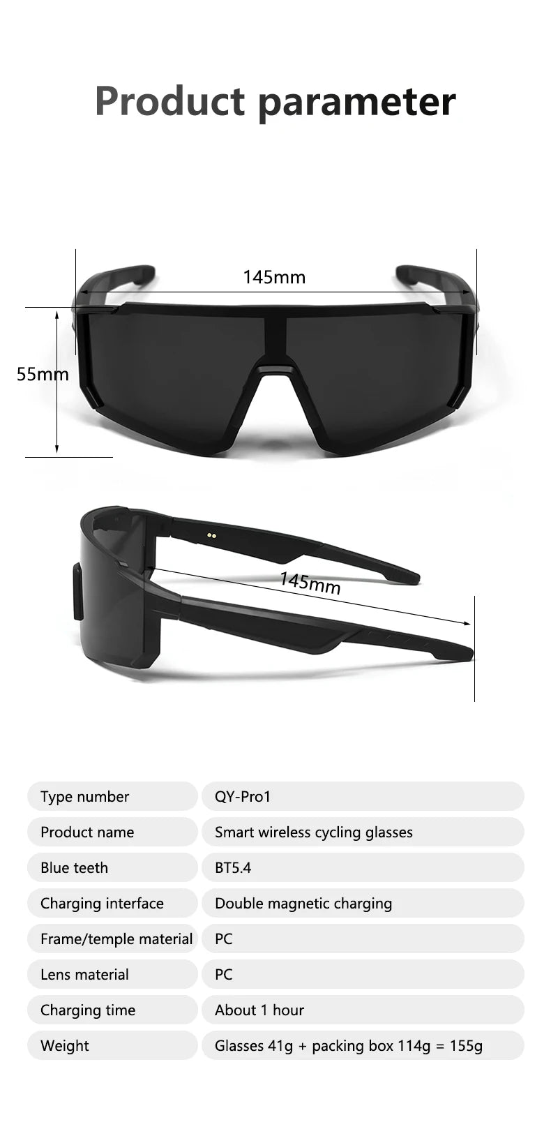 LIGE Smart Cycling Glasses 2025 – Bluetooth Calls, Music & AI Voice Assistant, Outdoor Sports Sunglasses