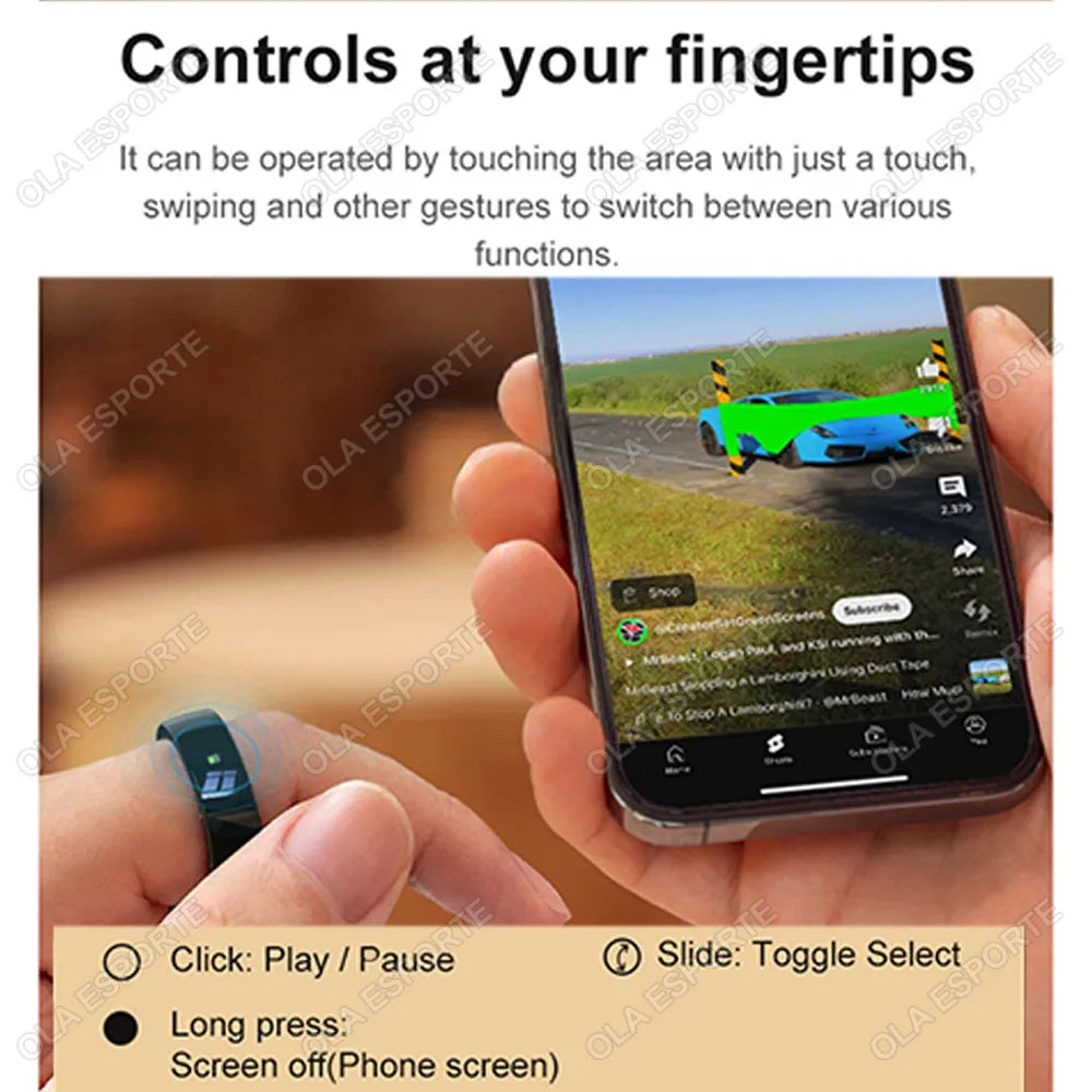 XMSJ NFC Smart Ring 2025 – Keramik, LED, 5ATM Wasserdicht, Gesundheits- & Fitness-Tracking, Gestensteuerung, Multisport