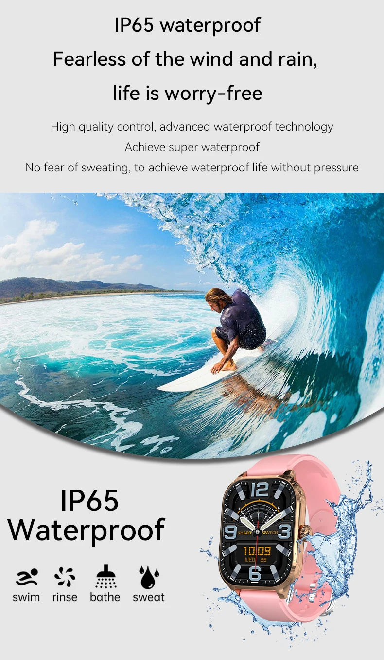 LIGE 2025 Luxus-Smartwatch für Damen – Bluetooth-Anruf, Fitness & Herzfrequenzmesser, 2,01" Ultra-HD Display, 20 Sportmodi | Taggytech