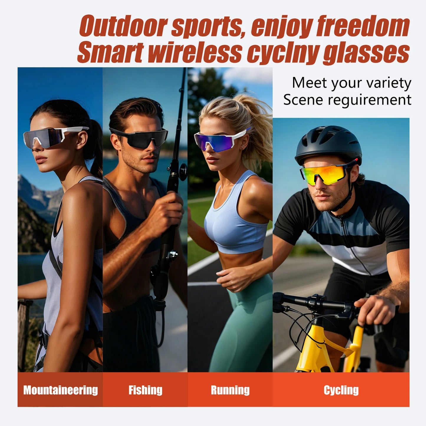 LIGE Smart Cycling Glasses 2025 – Bluetooth Calls, Music & AI Voice Assistant, Outdoor Sports Sunglasses