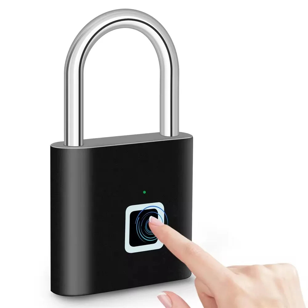 KERUI Smart Fingerabdruck-Vorhängeschloss – USB-Aufladung, IP67 wasserdicht, tragbar, 0,2 s Entsperrung, Diebstahlschutz