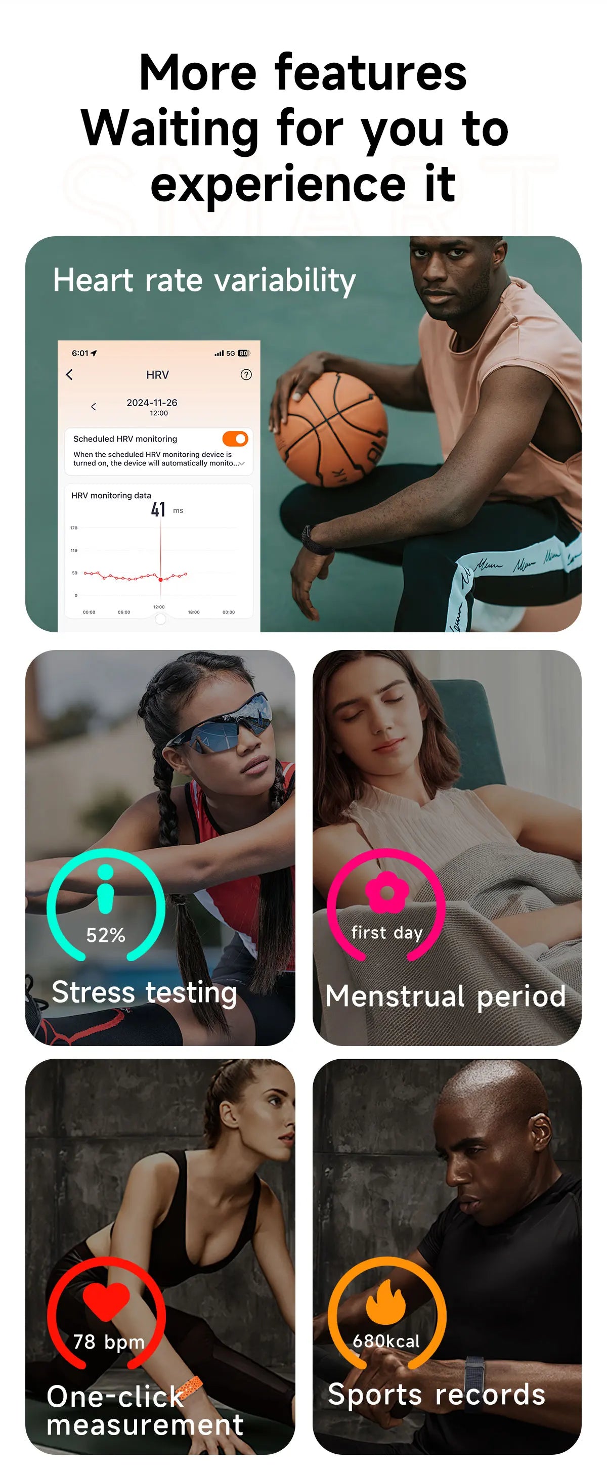 LIGE 2025 Smartwatch Männer & Frauen – Bildschirmloses Fitness-Armband, 1ATM Wasserdicht, Herzfrequenz & Gesundheits-Tracker | Taggytech