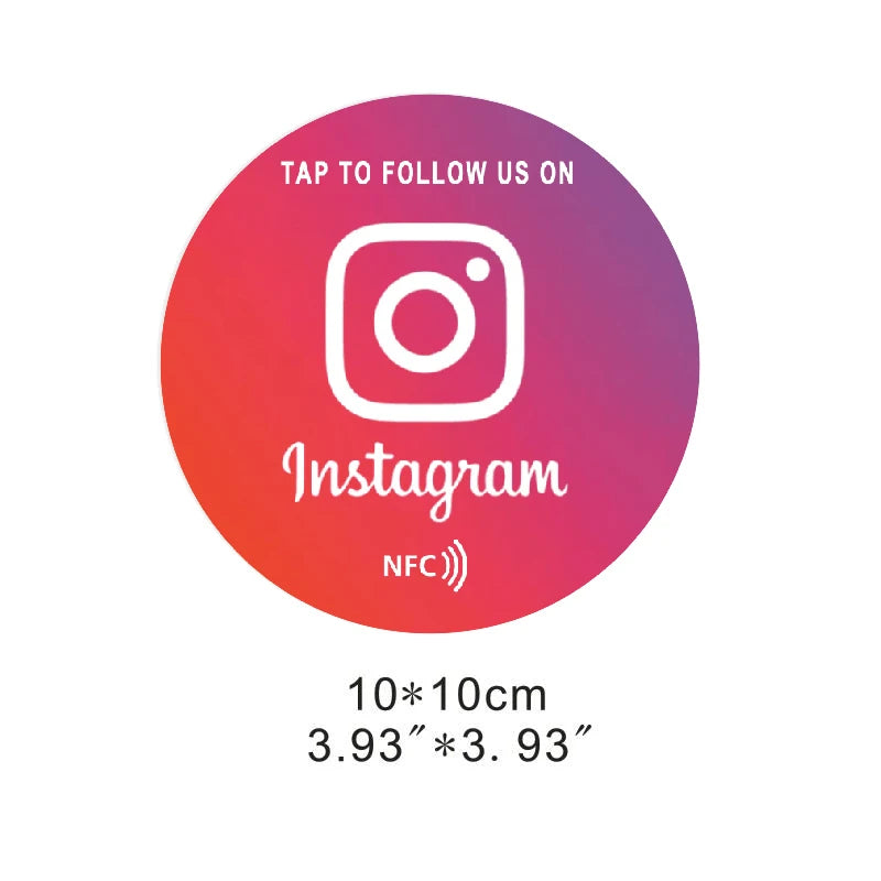 Runder 10 cm NFC Aufkleber – Google, Instagram & Tripadvisor kompatibel