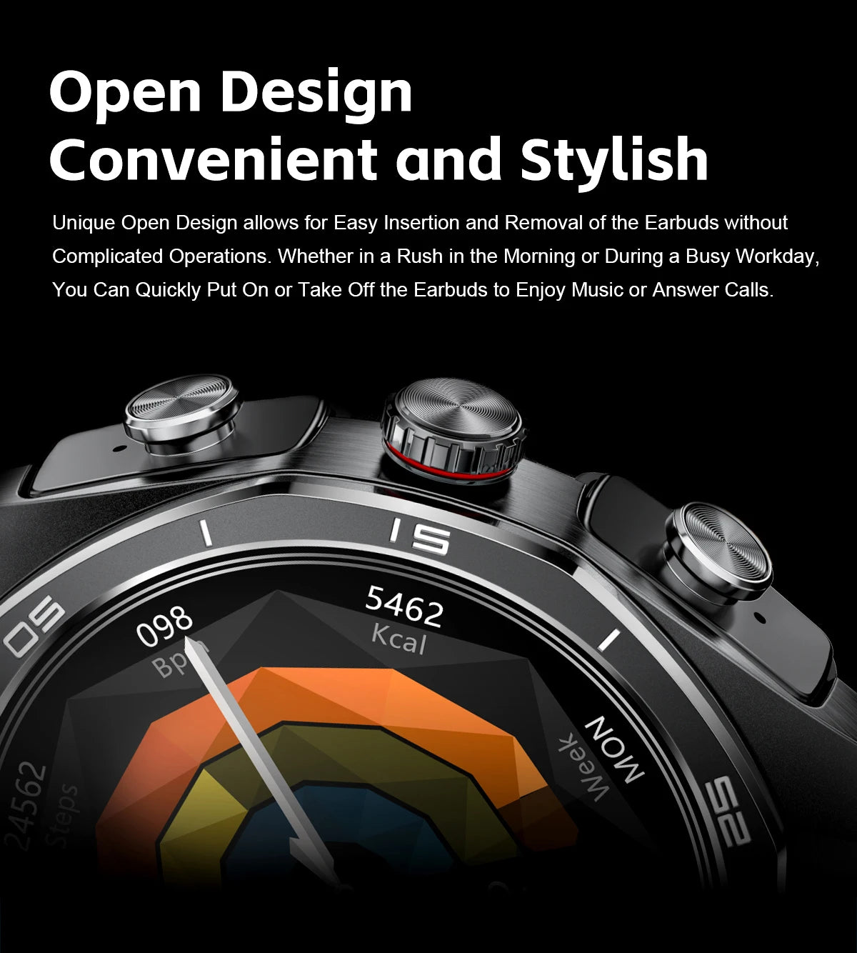 2025 LIGE 2-in-1 Smartwatch Men – NFC, Built-in TWS Earphones, 1.53-inch HD AMOLED, Bluetooth Call, Fitness & Sports Smartwatch