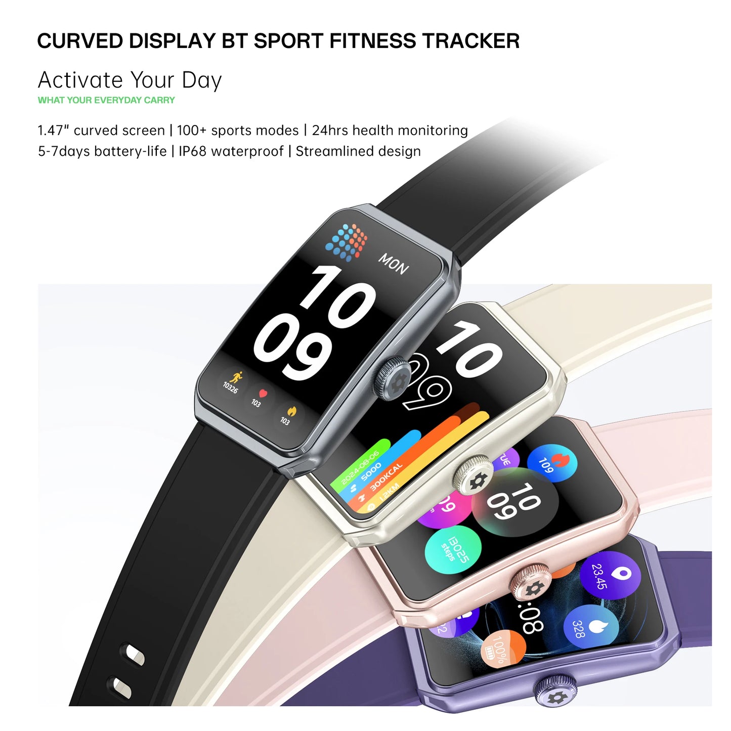 2025 New Bluetooth Call Smartwatch for Women, AI Voice Assistant Fitness Tracker, 1.47 Inch 3D Curved Screen Smartwatch, Health Monitor