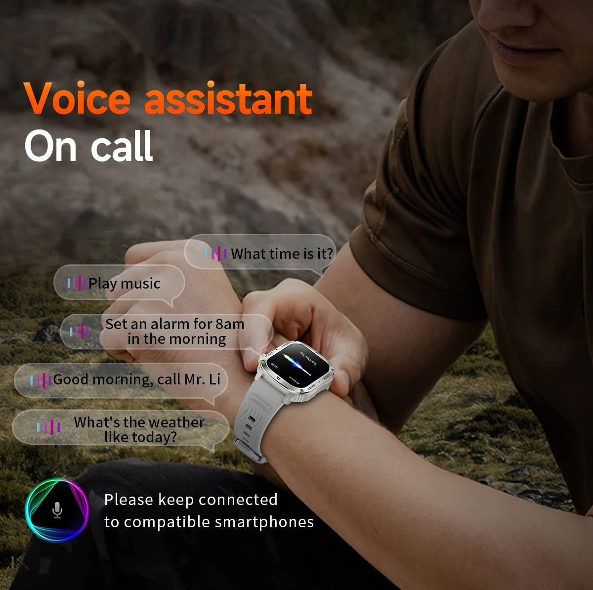 LIGE 2025 Premium Military Smartwatch Men – Outdoor Sports Tracker, Bluetooth Call, Flashlight, IP68 Waterproof, 400 mAh Battery