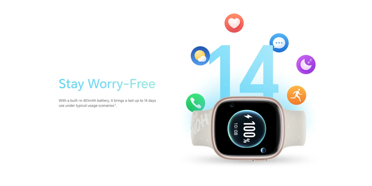 ساعة HONOR Watch 4 الذكية - شاشة AMOLED مقاس 1.75 بوصة، نظام تحديد المواقع العالمي (GPS)، معدل ضربات القلب ونسبة الأكسجين في الدم (SpO₂)، بلوتوث 5.2، مقاومة للماء حتى عمق 5 أمتار، بطارية تدوم 14 يومًا | تاجي تيك