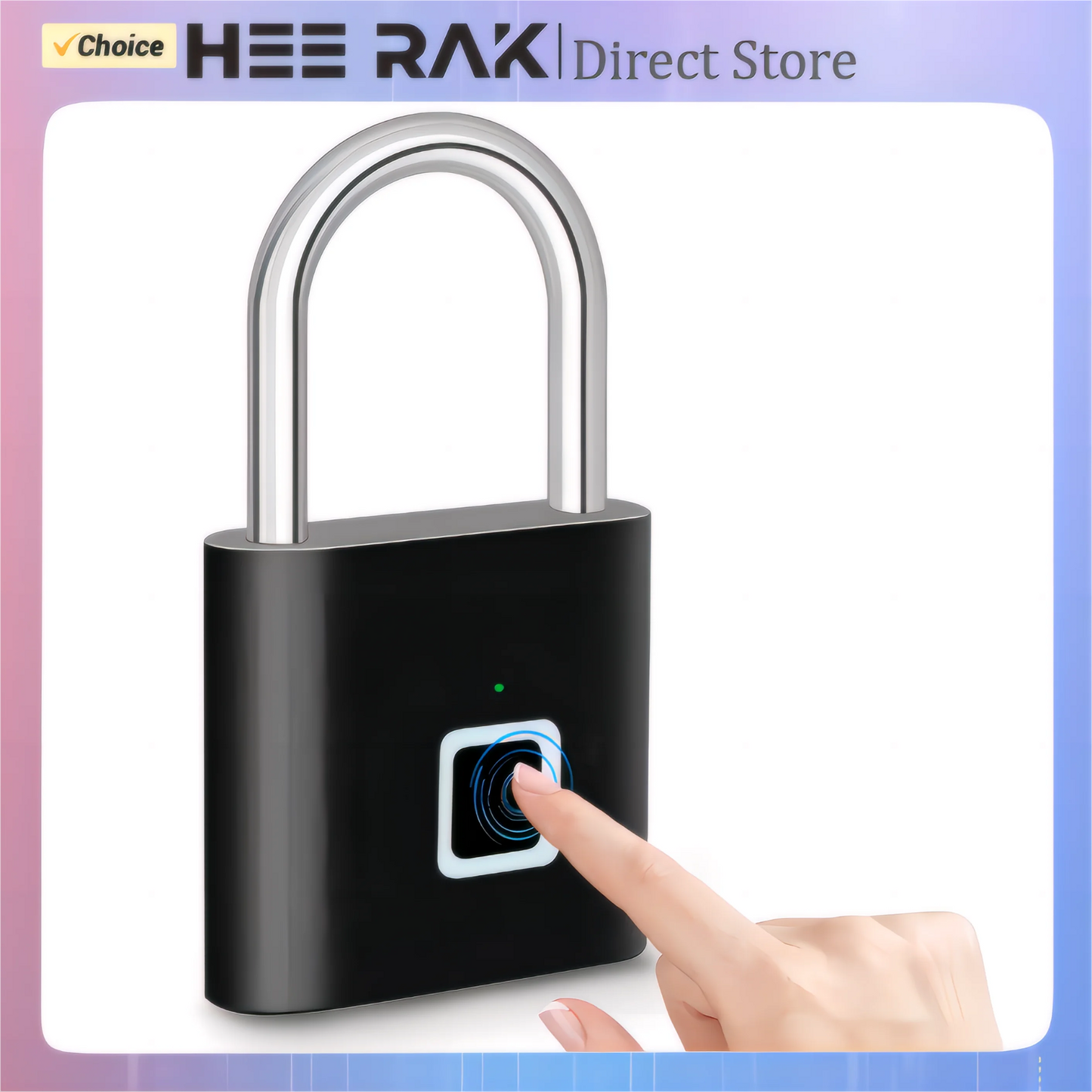 HEE RAK Smart Fingerabdruck-Vorhängeschloss – USB-Ladung, IP67 wasserdicht, tragbar, 0,2 s Schnellöffnung, Diebstahlschutz