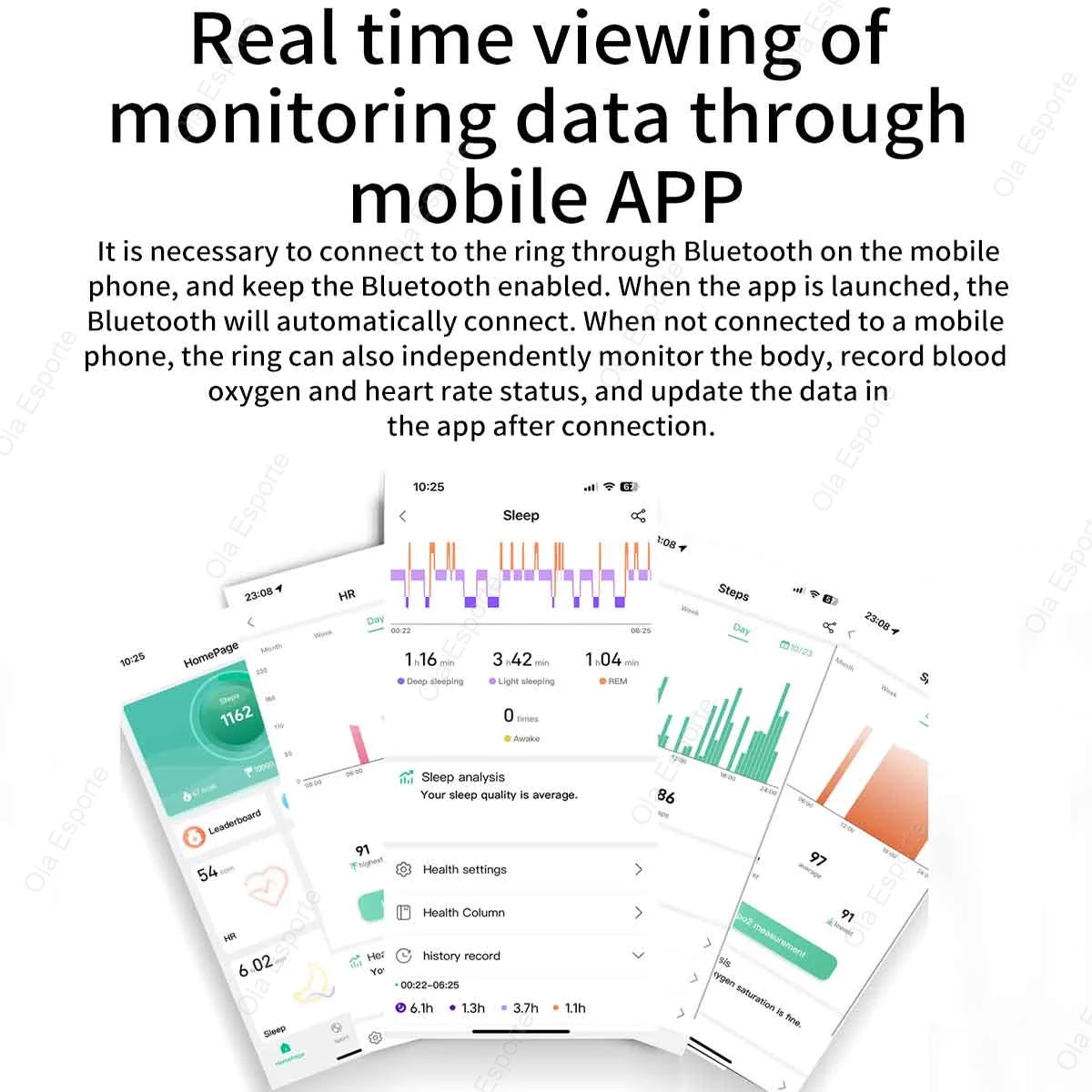 Smart Ring – Intelligent health ring with Bluetooth, heart rate & sleep monitoring, waterproof, for iOS & Android